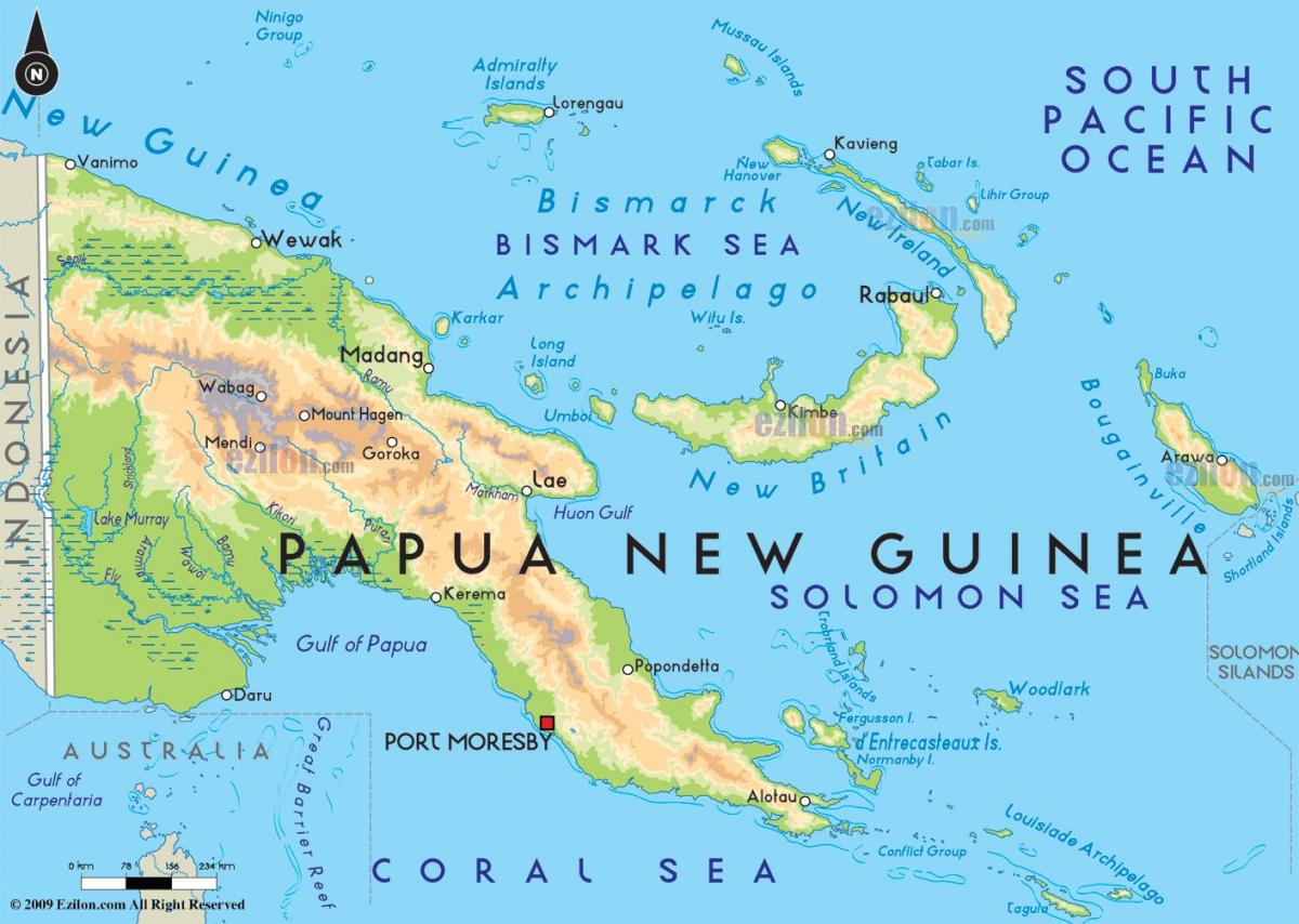 mapa hlavného mesta papua-nová guinea