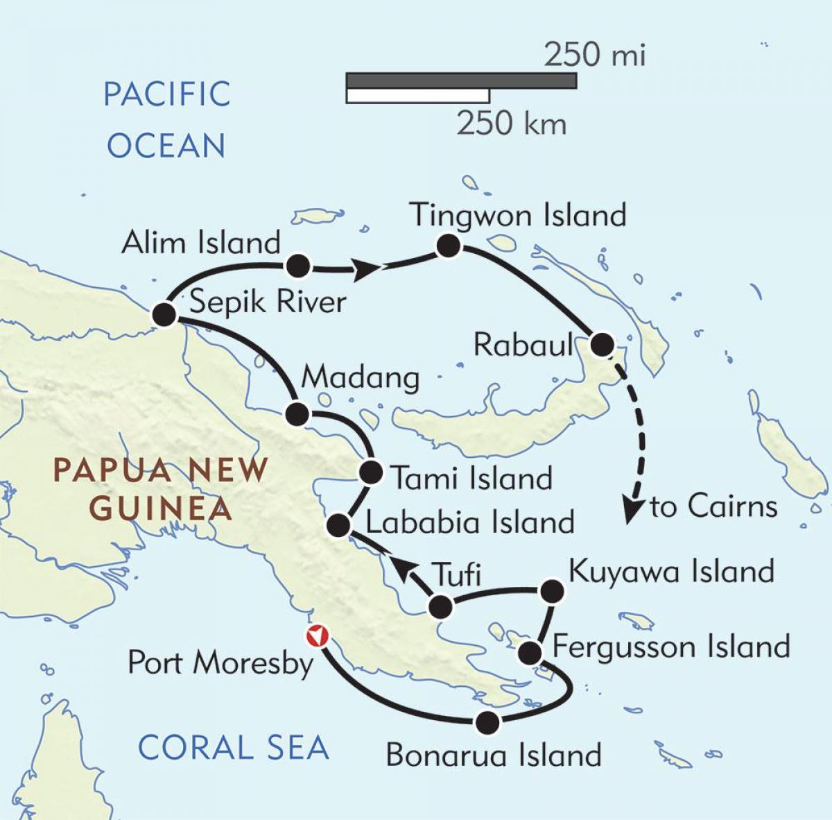 mapa rabaul papua-nová guinea
