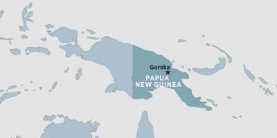 Mapa goroka papua-nová guinea
