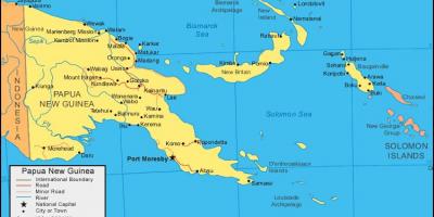 Mapa papua nová guinea a okolitých krajín