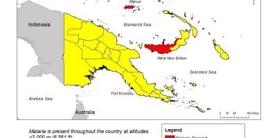 Mapa papua-nová guinea malária